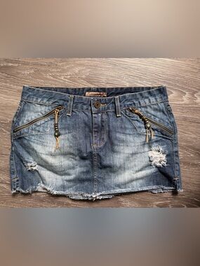 Western denim skirt